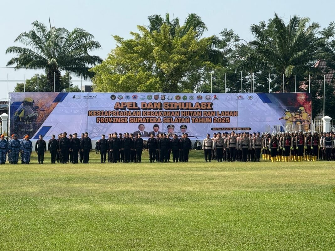 Apel Gelar Pasukan Dan Simulasi Karhutla Di Griya Agung, Polda Sumsel Tegaskan Kesiapsiagaan Apel Gelar Pasukan Dan Simulasi Karhutla Di Griya Agung, Polda Sumsel Tegaskan Kesiapsiagaan