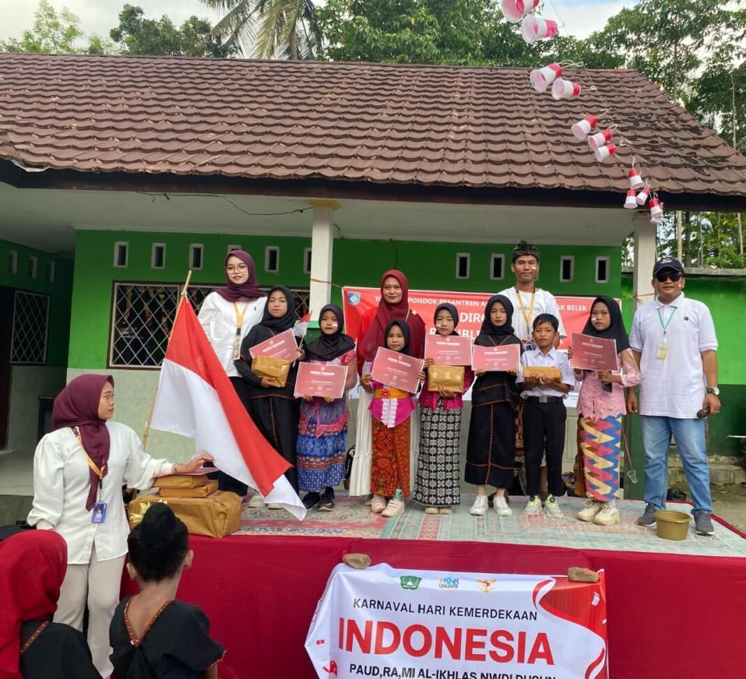 MAHASISWA KKN UNU NTB KOLABORASI YPP AL-IKHLAS MERIAHKAN KARNAVAL HUT RI KE-80 MAHASISWA KKN UNU NTB KOLABORASI YPP AL-IKHLAS MERIAHKAN KARNAVAL HUT RI KE-80