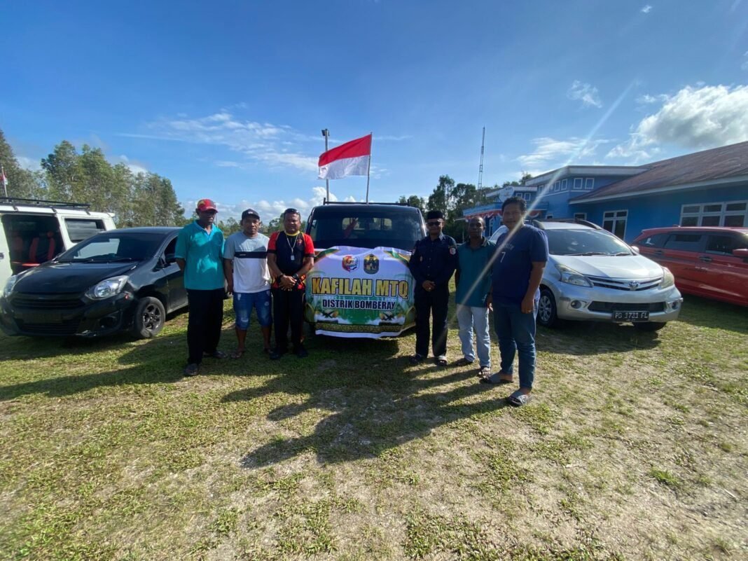 Didampingi Kepala Distrik, Kafilah Bomberay Bertolak ke Arena MTQ XI. Didampingi Kepala Distrik, Kafilah Bomberay Bertolak ke Arena MTQ XI.