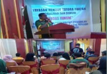 Tingkatkan Cerdas Hukum : Yayasan Henggi Totora laksanakan Sosialisasi dan Diskusi