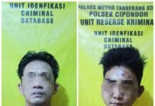 Tim Reskrim Cipondoh Tangkap Dua Spesialis Curanmor Bersenjata Kunci T