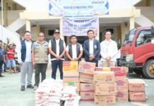 Bantuan Sembako Bencana Banjir Dan Tanah Longsor Di Kota Sibolga Melalui Jalur Udara( Helikopter)