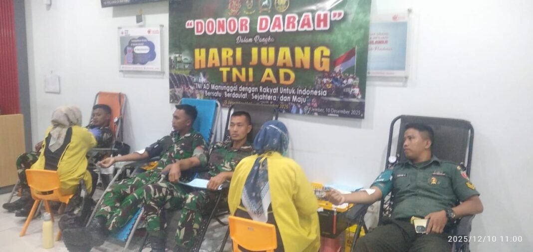 Hari Juang TNI AD, Ratusan Prajurit Sedekah Darah di Jember Hari Juang TNI AD, Ratusan Prajurit Sedekah Darah di Jember
