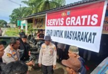 Kapolres Tapsel Resmikan Bengkel Servis Gratis untuk Warga Terdampak Banjir Bandang di Batang Toru