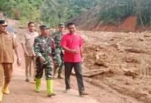 Danrem 023/KS Kerahkan Alat Berat Percepatan Tanggap Darurat di Aloban Kecamatan Tapian Nauli.