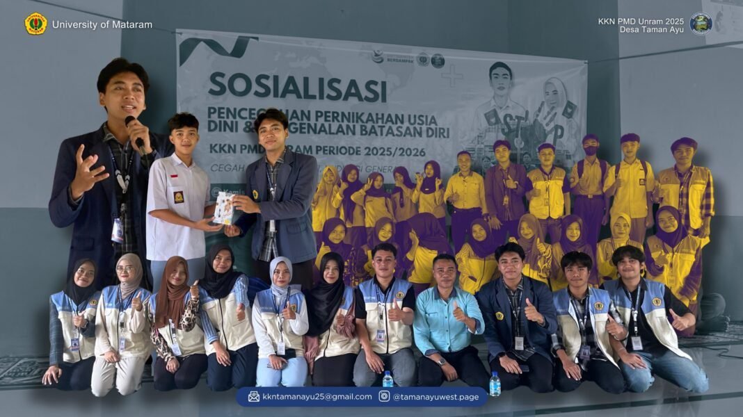Mahasiswa KKN PMD Unram Sosialisasikan Bahaya Pernikahan Dini di SMKN 2 Gerung Mahasiswa KKN PMD Unram Sosialisasikan Bahaya Pernikahan Dini di SMKN 2 Gerung