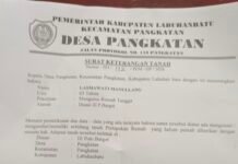 Camat Pangkatan Datar Sirait ,SH Memediasi Pembatalan Penerbitan Surat Tanah iai