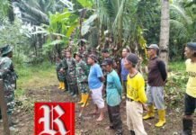 Gotong Royong Pembersihan Lokasi Pembangunan Jembatan Gantung Garuda