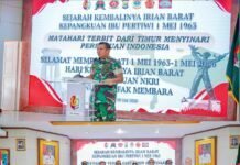Melalui Peringatan 1 Mei, Danrem 182/JO Tekankan Pemahaman Sejarah yang Tepat.