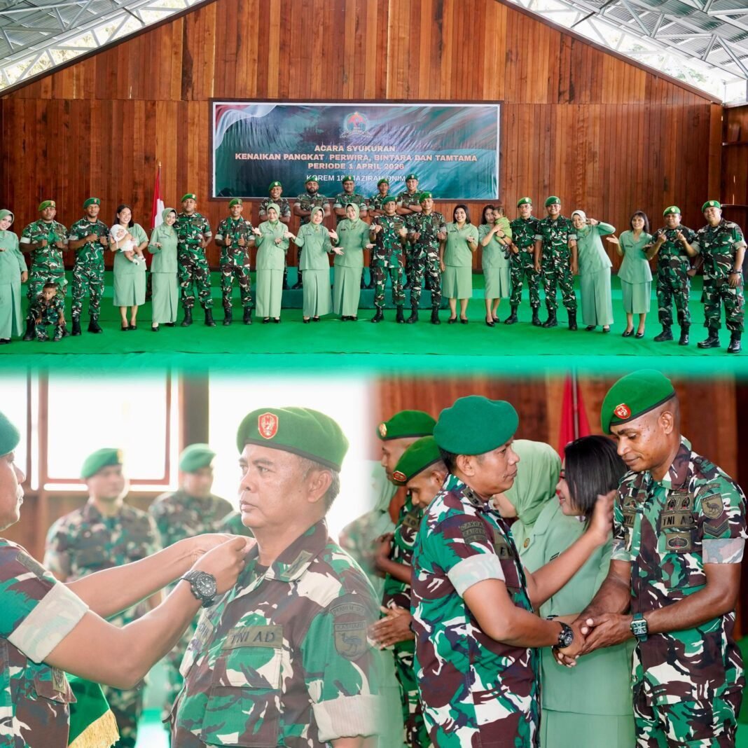 Prajurit Korem 182/JO Terima Kenaikan Pangkat, Kasrem Tekankan Tanggung Jawab Jabatan. Prajurit Korem 182/JO Terima Kenaikan Pangkat, Kasrem Tekankan Tanggung Jawab Jabatan.