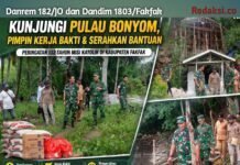 Danrem 182/JO dan Dandim 1803/Fakfak Kunjungi Pulau Bonyom, Pimpin Kerja Bakti dan Serahkan Bantuan.