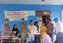 Pembagian 20 KPM BLT DD Desa Talang Kerinci Berjalan Dengan Sukses ini Pesan PJS Kades