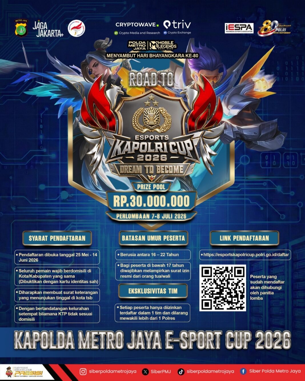 *Polda Metro Jaya Gelar Road to E-Sport Tournament Kapolda Cup 2026, Wadah Prestasi Generasi Muda* *Polda Metro Jaya Gelar Road to E-Sport Tournament Kapolda Cup 2026, Wadah Prestasi Generasi Muda*
