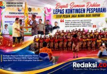 Bupati Samaun Dahlan Lepas Kontingen Pesparani, Titip Pesan Jaga Nama Baik Fakfak.