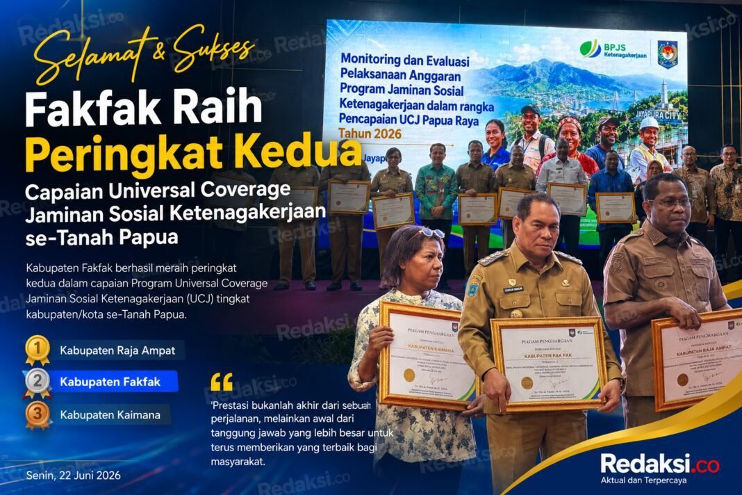 Fakfak Raih Peringkat Kedua Capaian Universal Coverage Jaminan Sosial Ketenagakerjaan se-Tanah Papua Fakfak Raih Peringkat Kedua Capaian Universal Coverage Jaminan Sosial Ketenagakerjaan se-Tanah Papua