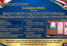 Satres Narkoba Polres Purwakarta Ringkus 4 Pengedar Obat Terlarang