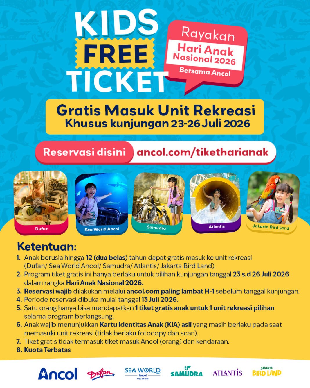 Keceriaan Ancol Sulap Hari Anak Nasional 2026 Jadi Festival Edukasi, Ribuan Anak Bisa Rekreasi Gratis Keceriaan Ancol Sulap Hari Anak Nasional 2026 Jadi Festival Edukasi, Ribuan Anak Bisa Rekreasi Gratis