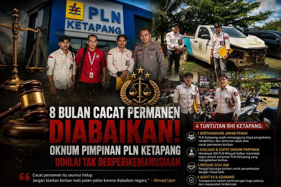 8 BULAN CACAT PERMANEN DIABAIKAN, OKNUM PIMPINAN PLN KETAPANG DINILAI TAK BERPERIKEMANUSIAAN 8 BULAN CACAT PERMANEN DIABAIKAN, OKNUM PIMPINAN PLN KETAPANG DINILAI TAK BERPERIKEMANUSIAAN