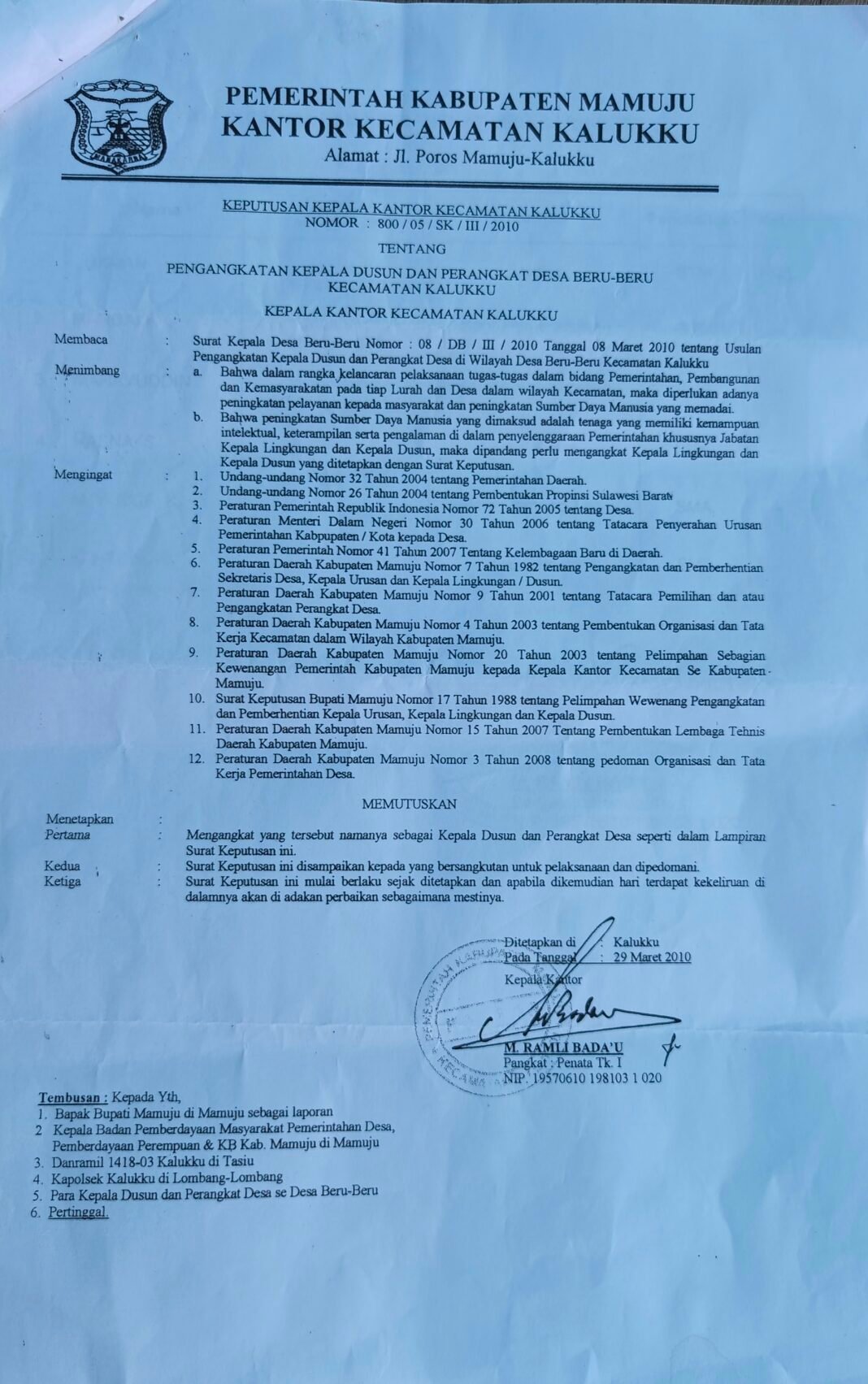 SK Kepala Dusun Tahun 2010 Muncul, Berpotensi Jadi Bukti Baru Sengketa Lahan Beru-Beru SK Kepala Dusun Tahun 2010 Muncul, Berpotensi Jadi Bukti Baru Sengketa Lahan Beru-Beru