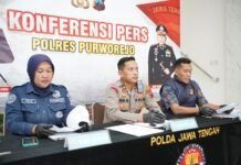 POLRES PURWOREJO TANGKAP PENCURIAN DENGAN PEMBERATAN DI TOKO MATERIAL BERKAH TUNGPAIT KUTOARJO