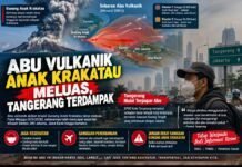 Abu Vulkanik Anak Krakatau Meluas hingga Tangerang, Penerbangan Terdampak
