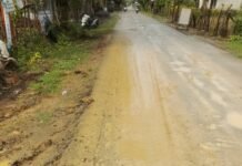 Jalan Licin,Kontraktor Pelaksana Tanggul Tebing Sungai di Ranto Panyang Abaikan Keselamatan Pengendara Jalan