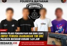 Diduga Aniaya Warga dan Bawa Senpi, 4 Pemuda Diamankan URC Polresta Mataram Kurang 1×24 Jam