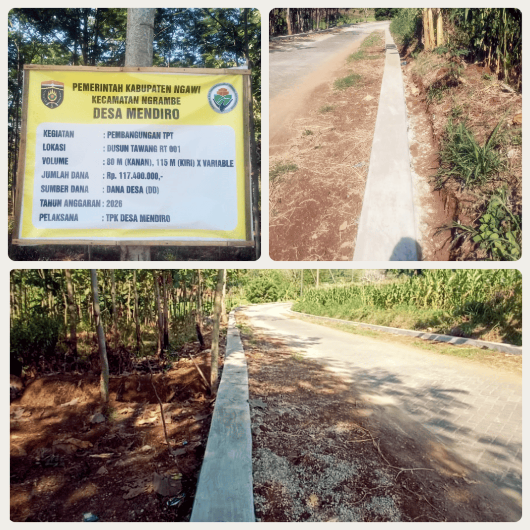 Pemdes Mendiro Realisasikan Pembangunan TPT Pencegahan Erosi Tanah Pemdes Mendiro Realisasikan Pembangunan TPT Pencegahan Erosi Tanah